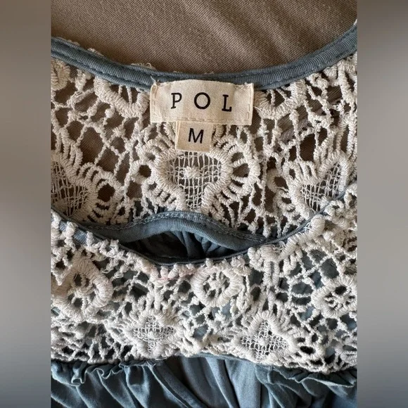 POL Lace Embroidered Tunic, hi-low - Picture 4 of 4